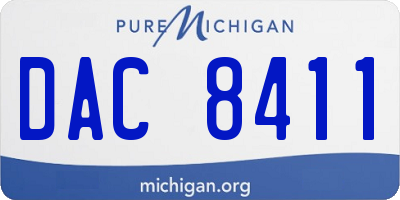MI license plate DAC8411