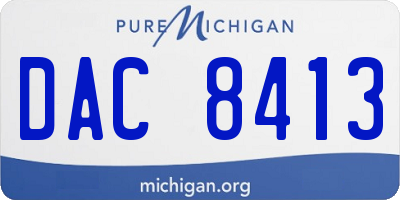 MI license plate DAC8413