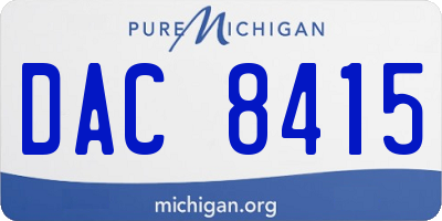 MI license plate DAC8415