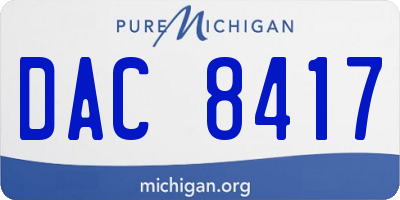 MI license plate DAC8417