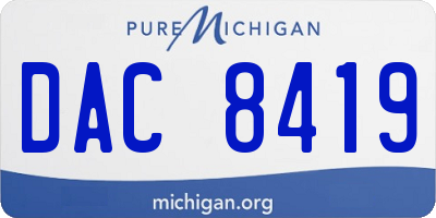 MI license plate DAC8419