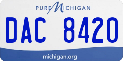 MI license plate DAC8420