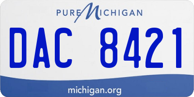 MI license plate DAC8421