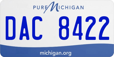 MI license plate DAC8422