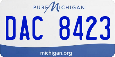 MI license plate DAC8423