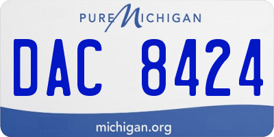 MI license plate DAC8424