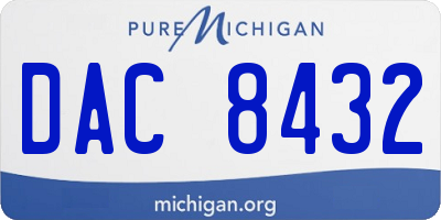 MI license plate DAC8432
