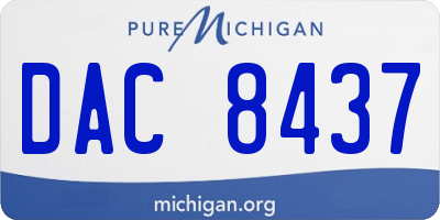 MI license plate DAC8437