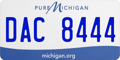 MI license plate DAC8444
