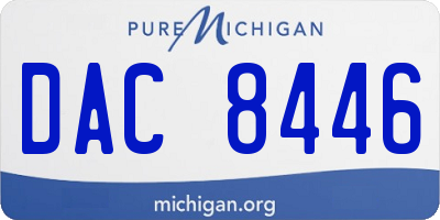 MI license plate DAC8446