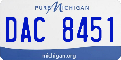 MI license plate DAC8451
