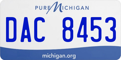 MI license plate DAC8453