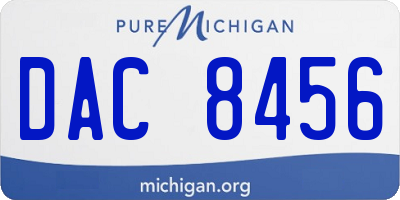 MI license plate DAC8456