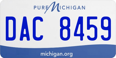 MI license plate DAC8459