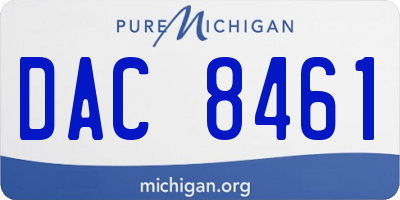 MI license plate DAC8461