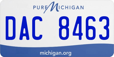MI license plate DAC8463