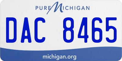 MI license plate DAC8465