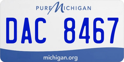 MI license plate DAC8467