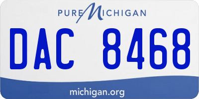MI license plate DAC8468