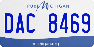 MI license plate DAC8469
