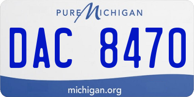 MI license plate DAC8470