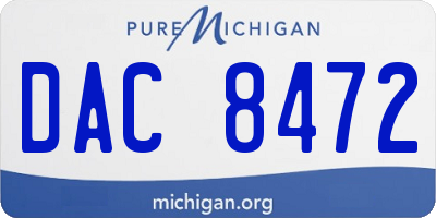 MI license plate DAC8472