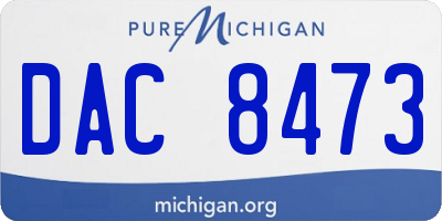 MI license plate DAC8473