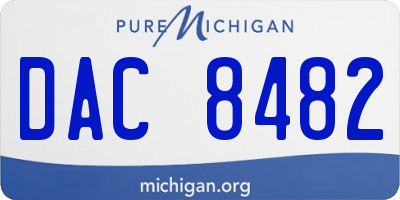 MI license plate DAC8482