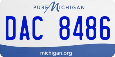 MI license plate DAC8486