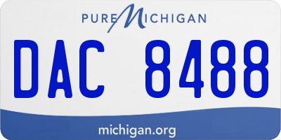MI license plate DAC8488
