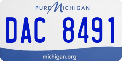 MI license plate DAC8491