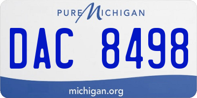 MI license plate DAC8498