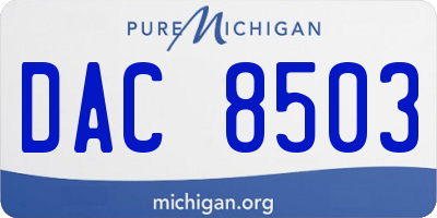 MI license plate DAC8503