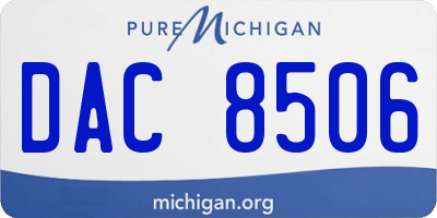 MI license plate DAC8506