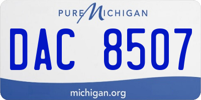 MI license plate DAC8507