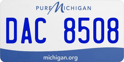 MI license plate DAC8508