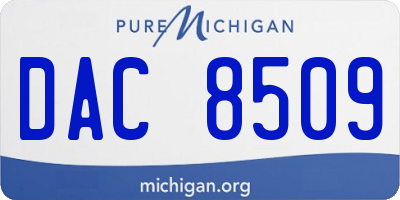 MI license plate DAC8509