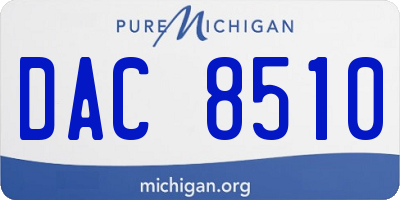 MI license plate DAC8510