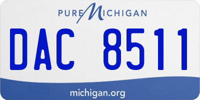MI license plate DAC8511