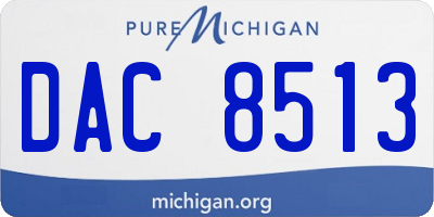 MI license plate DAC8513