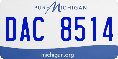 MI license plate DAC8514