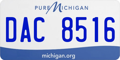 MI license plate DAC8516