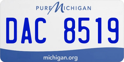 MI license plate DAC8519