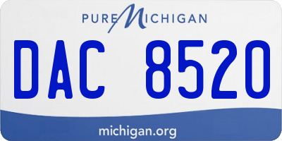 MI license plate DAC8520