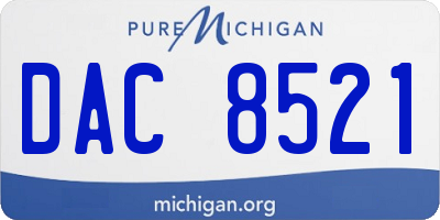 MI license plate DAC8521