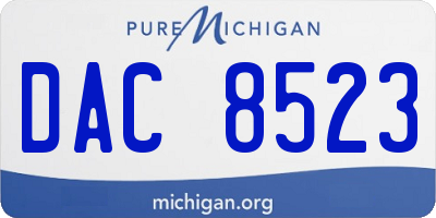 MI license plate DAC8523