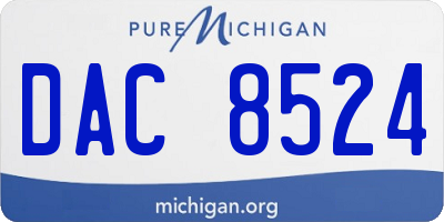 MI license plate DAC8524