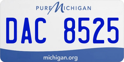 MI license plate DAC8525