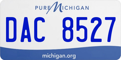 MI license plate DAC8527