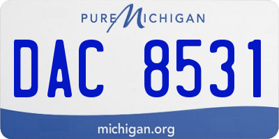 MI license plate DAC8531